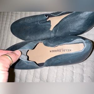 Kelsi Dagger Denim Blue Colored Leather Slip on